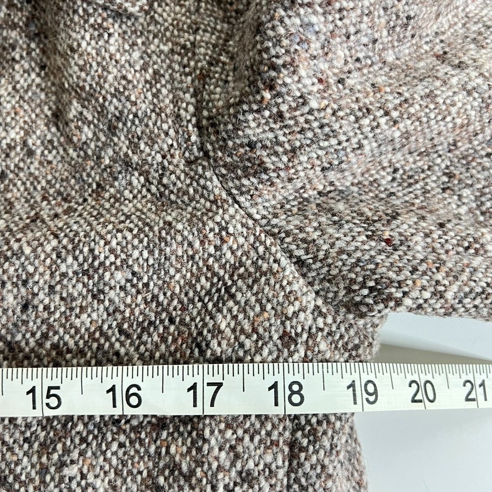 Vintage J.Crew Sz Medium Double Breasted Tweed Pea Coat Quilted Lining - Picture 4 of 6